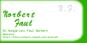 norbert faul business card